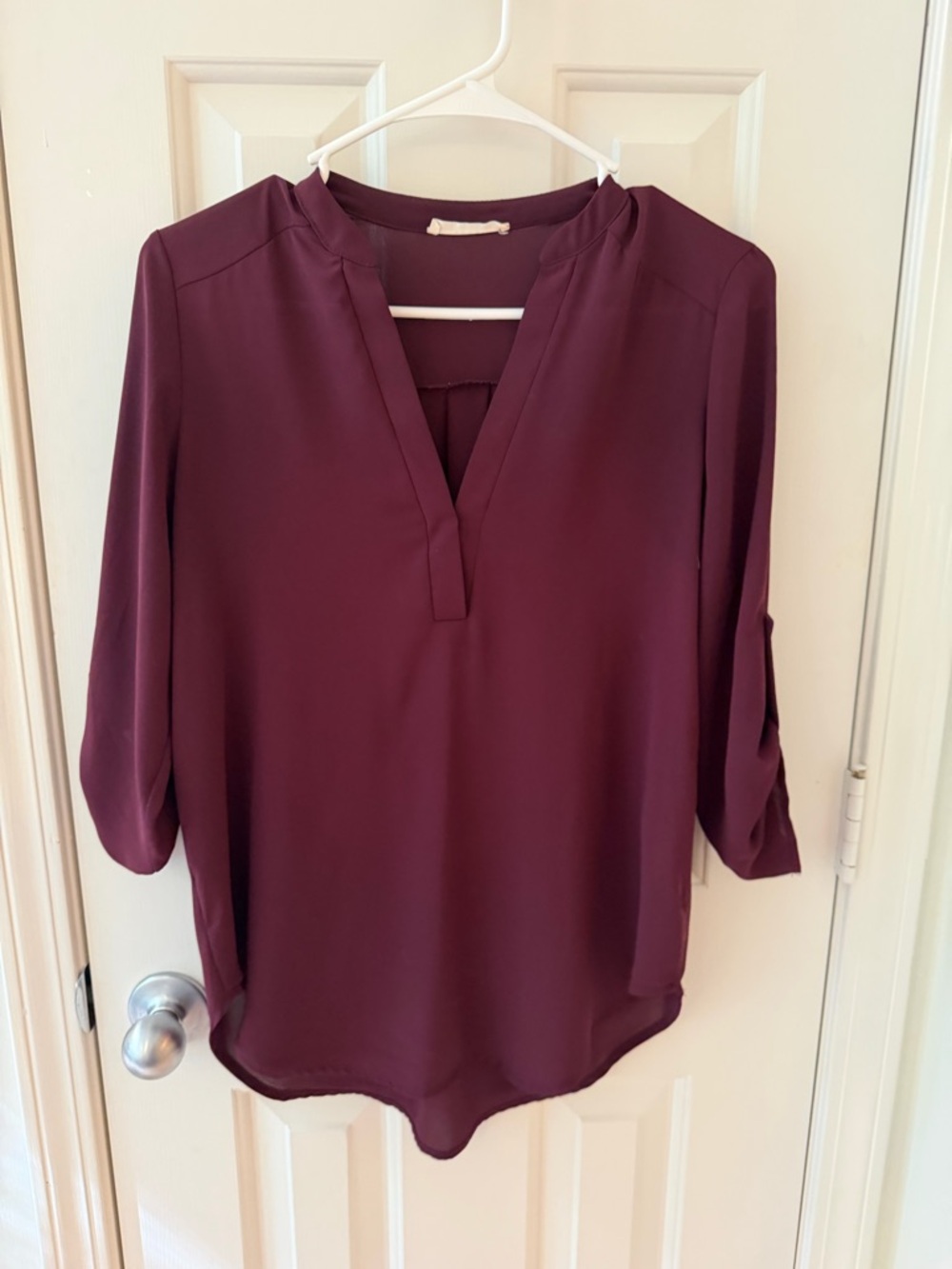 Lush Plum V-Neck 3/4 Sleeve Tunic